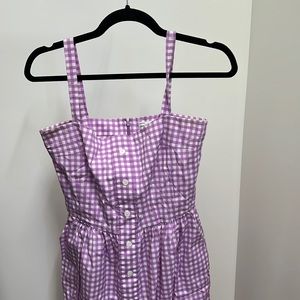 HVN midi dress purple gingham